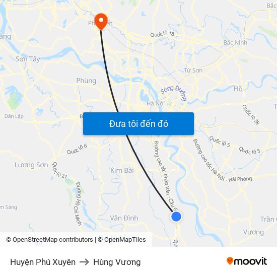 Huyện Phú Xuyên to Hùng Vương map