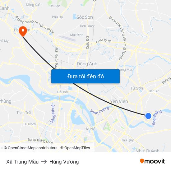 Xã Trung Mầu to Hùng Vương map