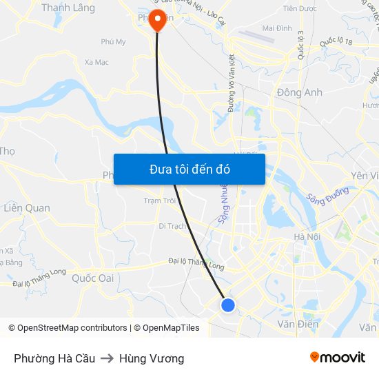 Phường Hà Cầu to Hùng Vương map