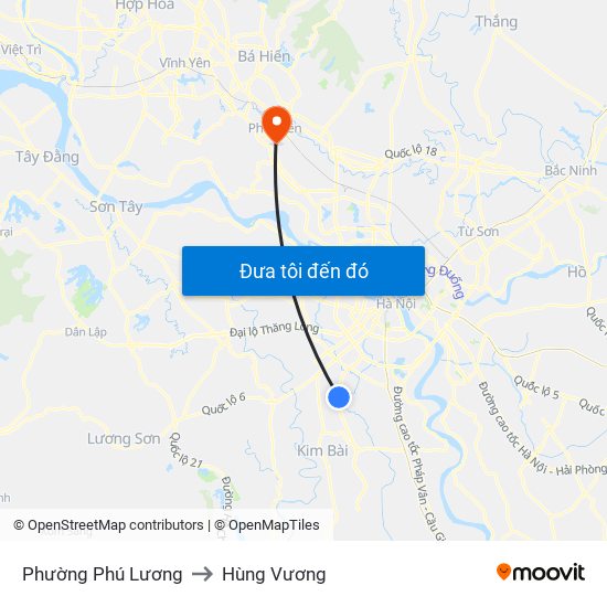 Phường Phú Lương to Hùng Vương map