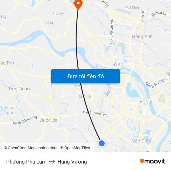 Phường Phú Lãm to Hùng Vương map