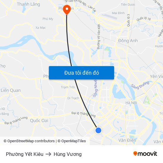 Phường Yết Kiêu to Hùng Vương map