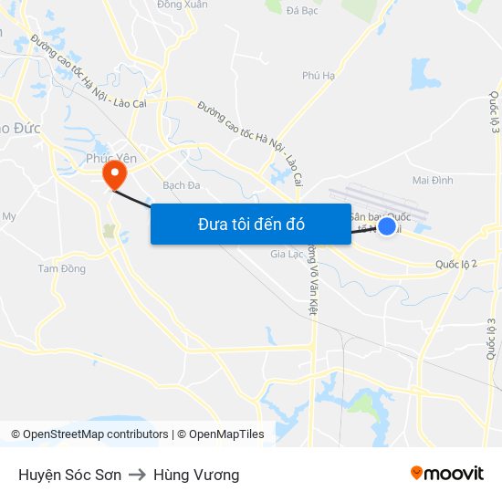 Huyện Sóc Sơn to Hùng Vương map
