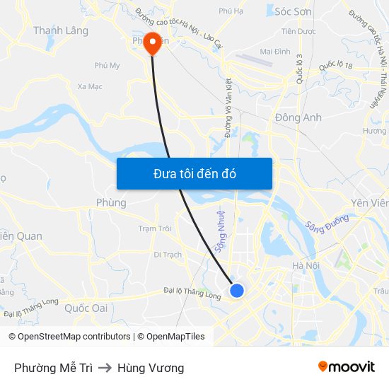 Phường Mễ Trì to Hùng Vương map