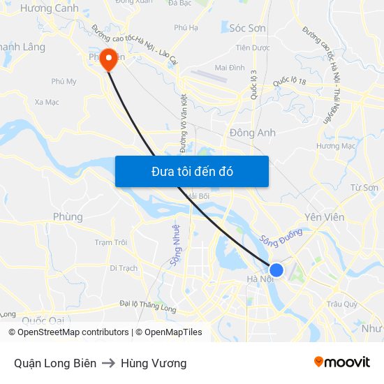 Quận Long Biên to Hùng Vương map
