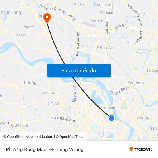 Phường Đống Mác to Hùng Vương map