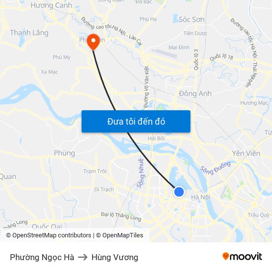 Phường Ngọc Hà to Hùng Vương map