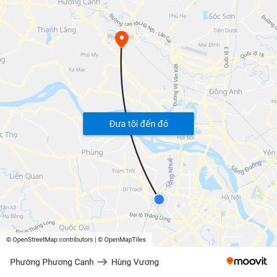 Phường Phương Canh to Hùng Vương map