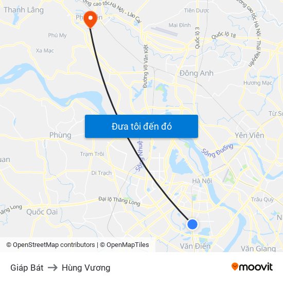 Giáp Bát to Hùng Vương map