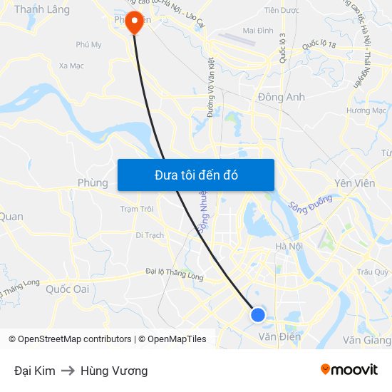 Đại Kim to Hùng Vương map