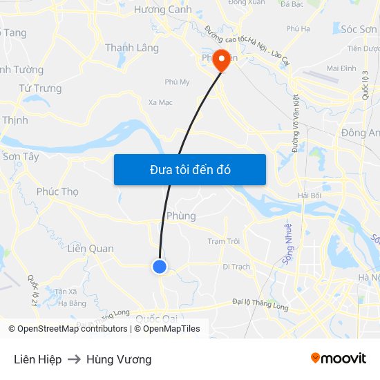 Liên Hiệp to Hùng Vương map