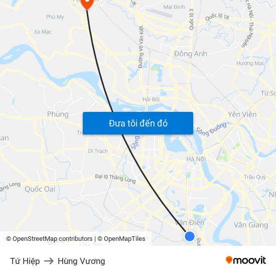 Tứ Hiệp to Hùng Vương map