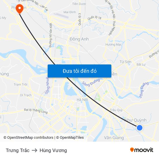 Trưng Trắc to Hùng Vương map