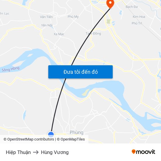 Hiệp Thuận to Hùng Vương map