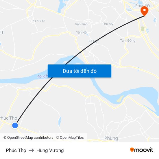 Phúc Thọ to Hùng Vương map