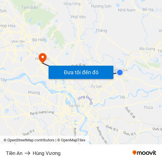 Tiền An to Hùng Vương map