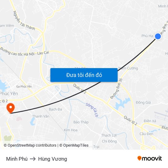 Minh Phú to Hùng Vương map