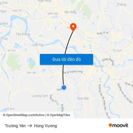 Trường Yên to Hùng Vương map