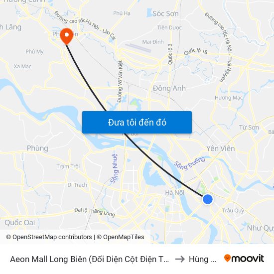 Aeon Mall Long Biên (Đối Diện Cột Điện T4a/2a-B Đường Cổ Linh) to Hùng Vương map