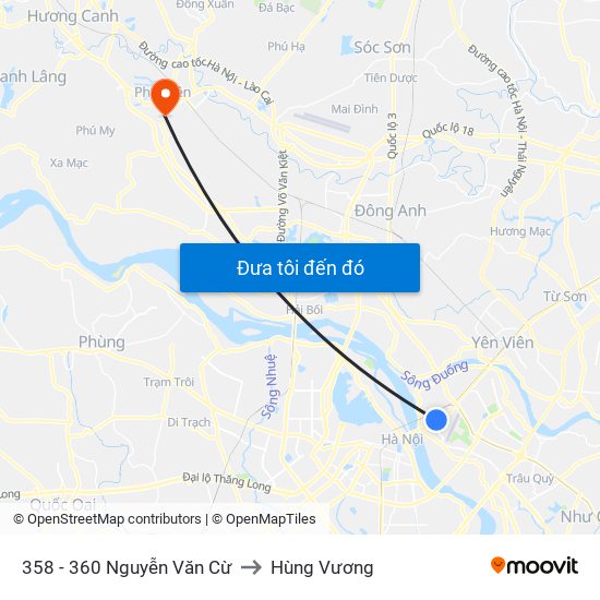 358 - 360 Nguyễn Văn Cừ to Hùng Vương map