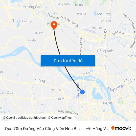 Qua 70m Đường Vào Công Viên Hòa Bình - Phạm Văn Đồng to Hùng Vương map