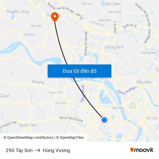 290 Tây Sơn to Hùng Vương map