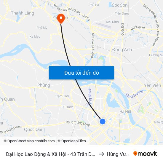 Đại Học Lao Động & Xã Hội - 43 Trần Duy Hưng to Hùng Vương map