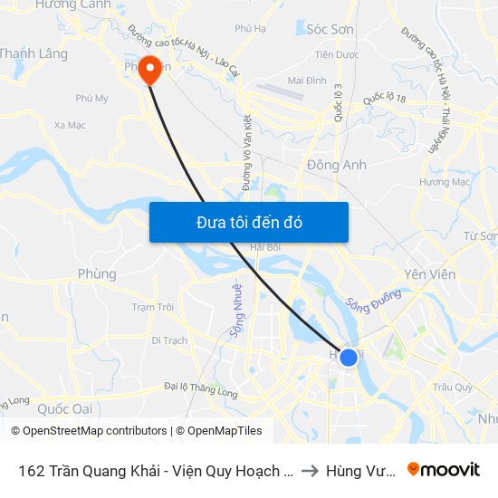 162 Trần Quang Khải - Viện Quy Hoạch Thủy Lợi to Hùng Vương map