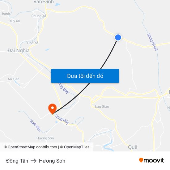 Đồng Tân to Hương Sơn map