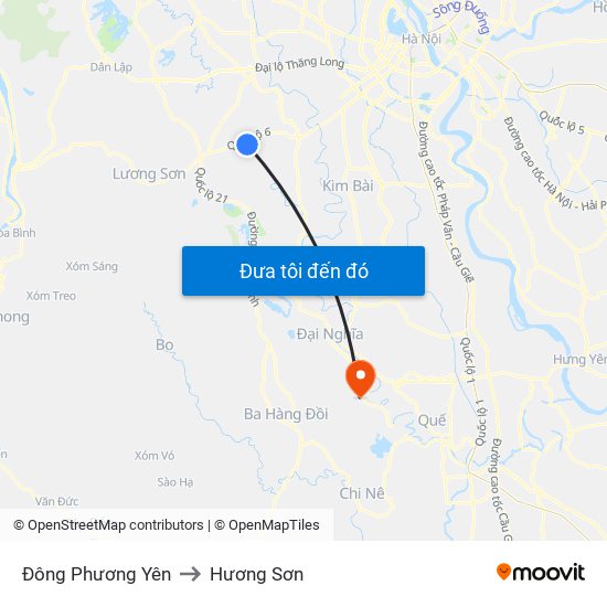 Đông Phương Yên to Hương Sơn map