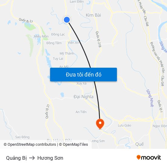 Quảng Bị to Hương Sơn map