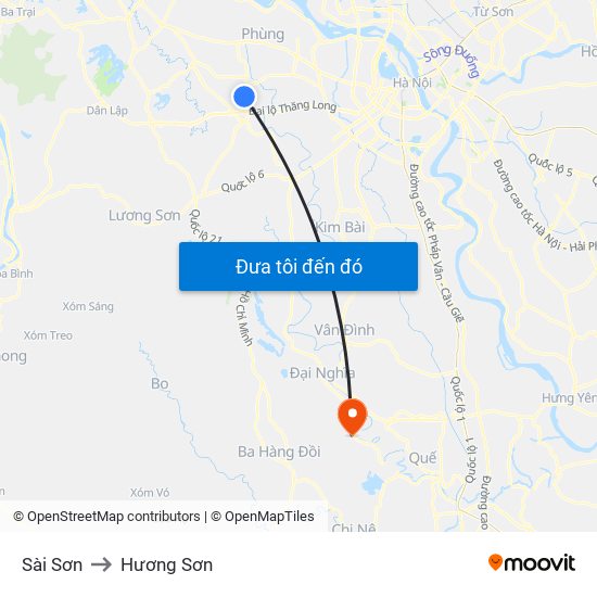 Sài Sơn to Hương Sơn map