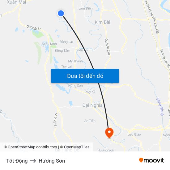 Tốt Động to Hương Sơn map