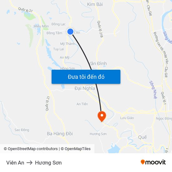 Viên An to Hương Sơn map