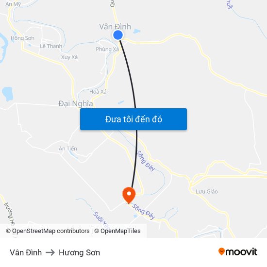 Vân Đình to Hương Sơn map