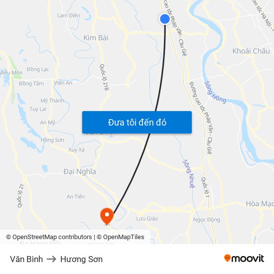 Văn Bình to Hương Sơn map