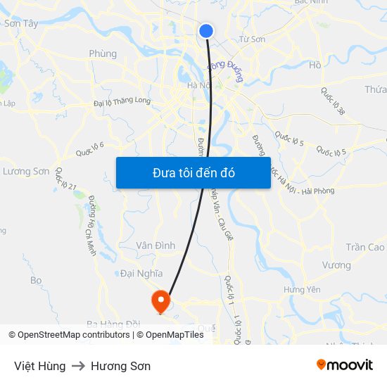 Việt Hùng to Hương Sơn map