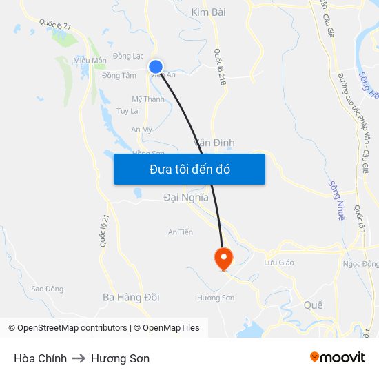 Hòa Chính to Hương Sơn map