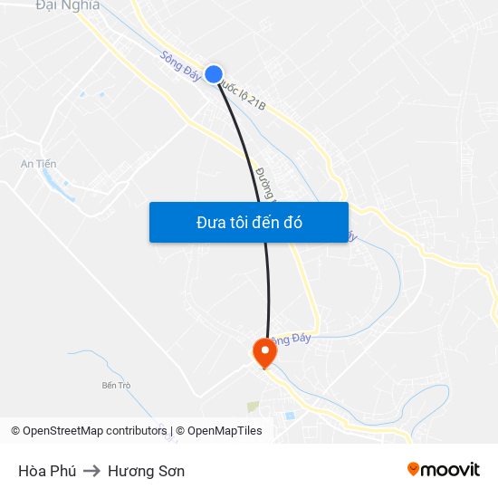 Hòa Phú to Hương Sơn map