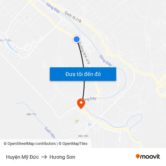 Huyện Mỹ Đức to Hương Sơn map