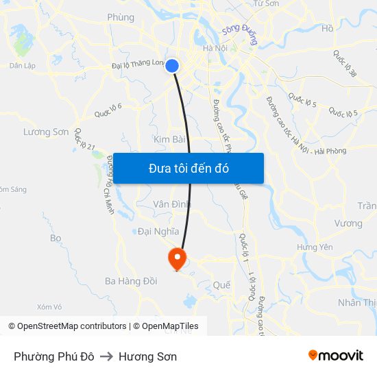 Phường Phú Đô to Hương Sơn map