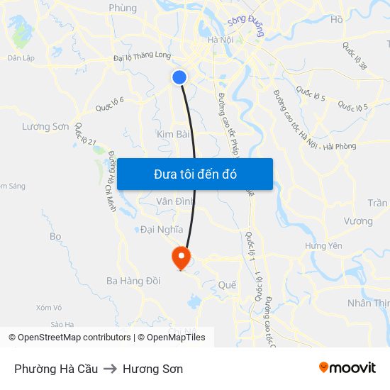 Phường Hà Cầu to Hương Sơn map