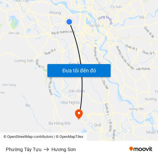 Phường Tây Tựu to Hương Sơn map