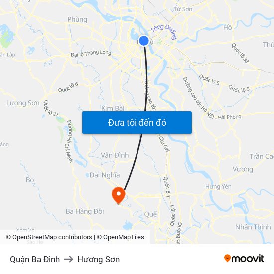 Quận Ba Đình to Hương Sơn map