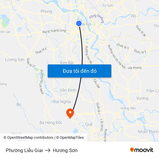 Phường Liễu Giai to Hương Sơn map