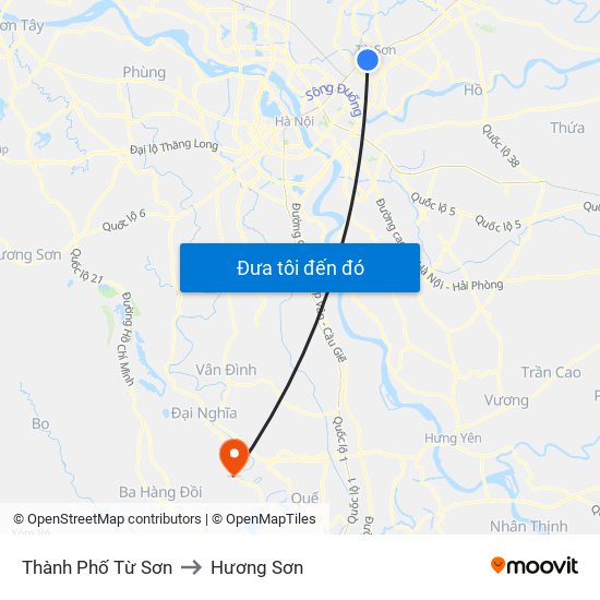 Thành Phố Từ Sơn to Hương Sơn map