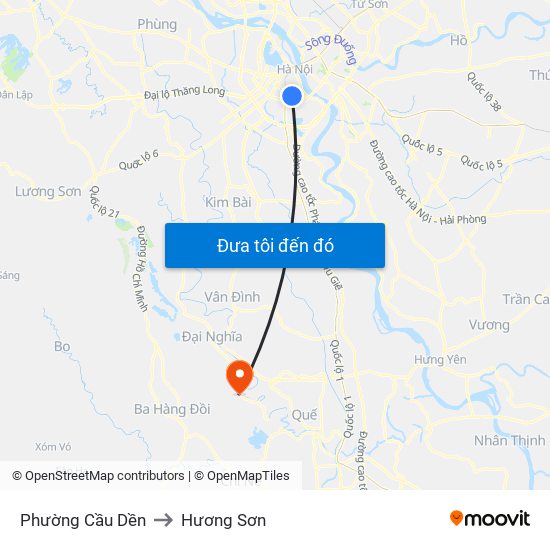 Phường Cầu Dền to Hương Sơn map