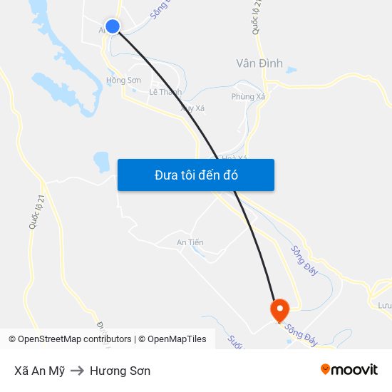 Xã An Mỹ to Hương Sơn map