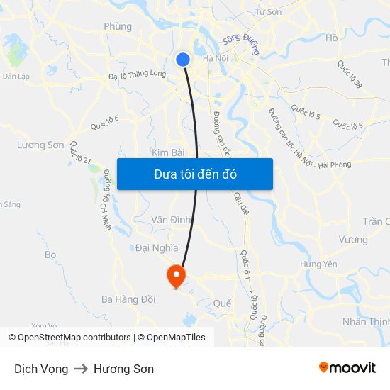 Dịch Vọng to Hương Sơn map