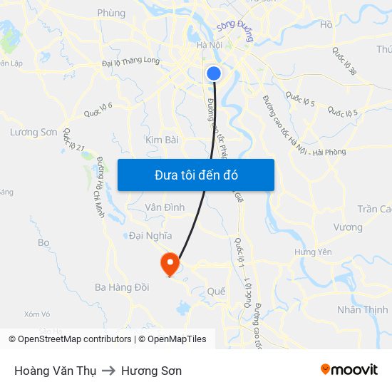 Hoàng Văn Thụ to Hương Sơn map